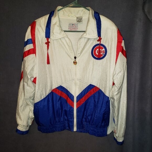 Chicago Cubs Vintage Women's Windbreaker,  sz L - Picture 1 of 9